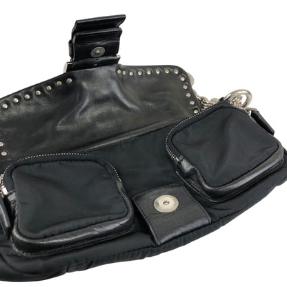 PRADA Triangle Logo Shoulder bag Black Vintage tiuxdg