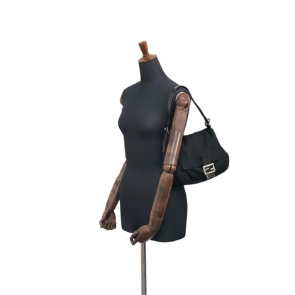 FENDI Logo Shoulder bag Black Vintage vvvemn