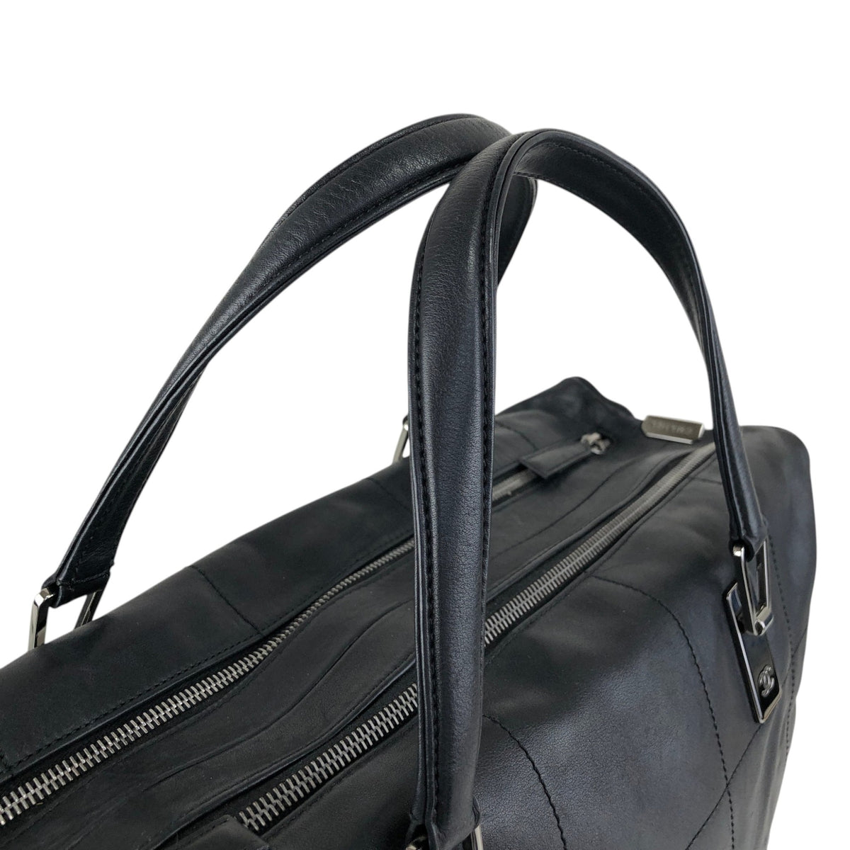 CHANEL Chocolate Bar Handbag Boston bag Black Vintage 6gabx8
