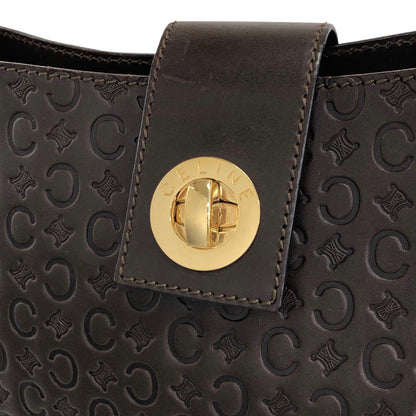 CELINE Blason Turn Lock Shoulder bag Brown Vintage txixub