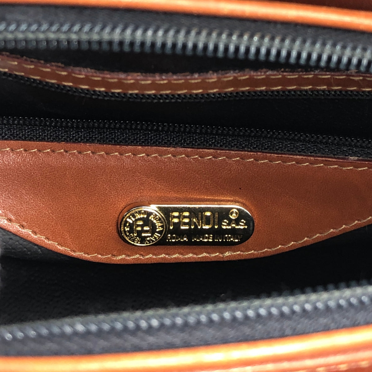 FENDI Zucca Logo Handbag Boston bag Brown Vintage ewdytc