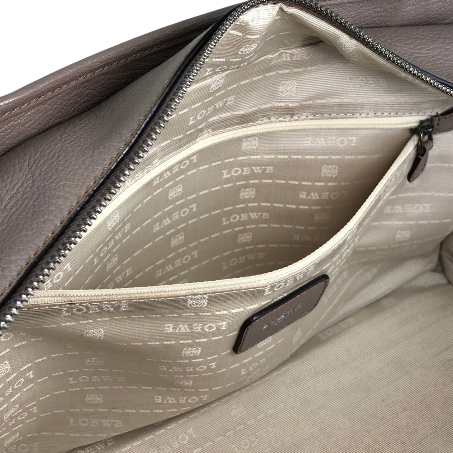 LOEWE Amazona36 Anagram Handbag Boston bag Gray Vintage mhy4fx