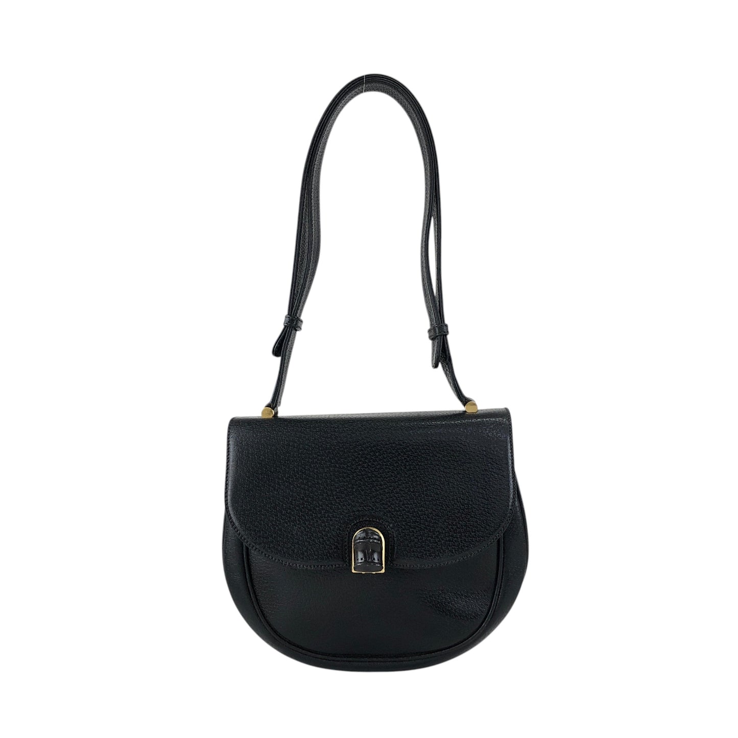 GUCCI Bamboo Shoulder bag Black Vintage g6iek4