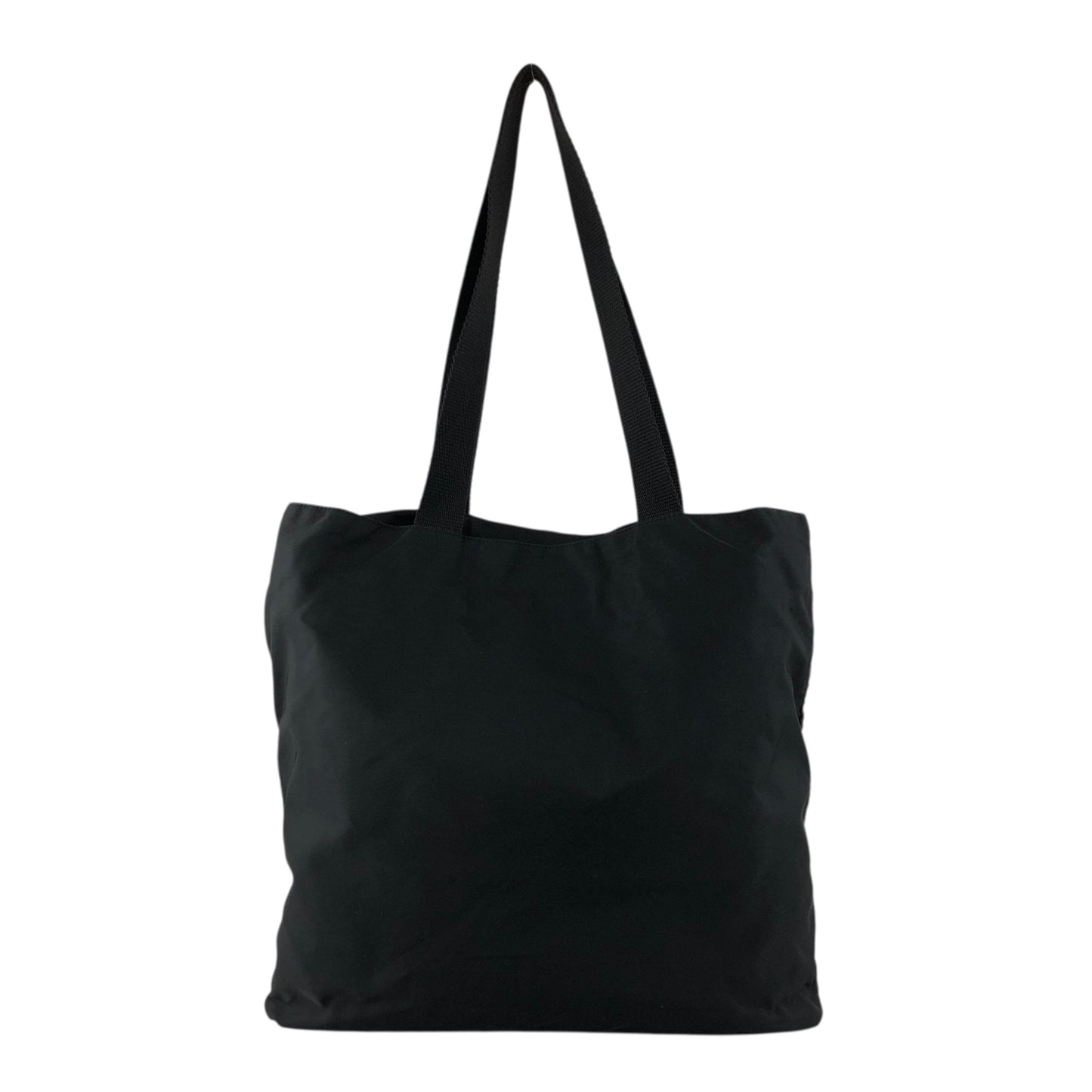 PRADA Tessuto Triangle Logo Double Pocket Totebag Black Vintage ui25rj