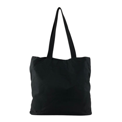 PRADA Tessuto Triangle Logo Double Pocket Totebag Black Vintage ui25rj