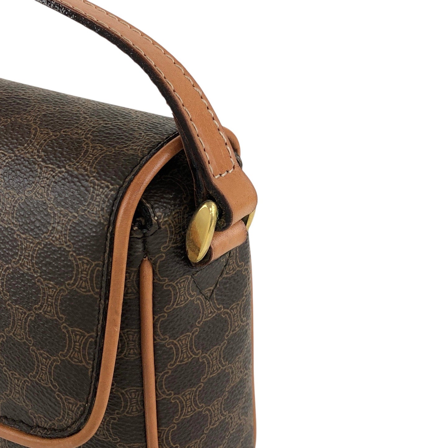 CELINE Macadam Blason Shoulder bag Brown Vintage bgeuwn