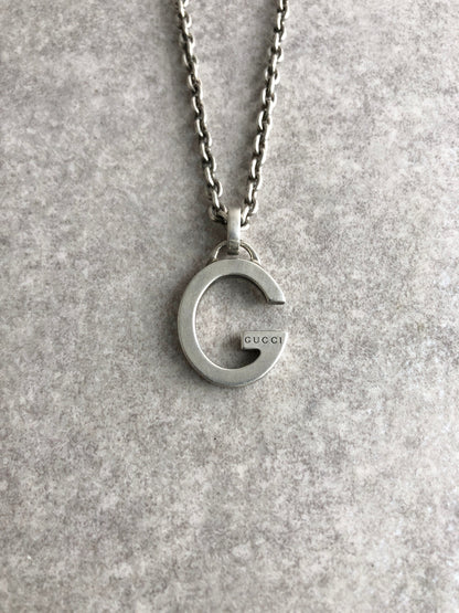 GUCCI G Motif Necklace Silver Vintage mgy4m5