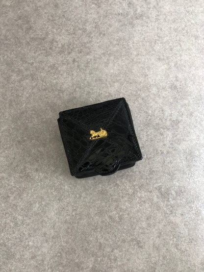CELINE Horse Carriage Coin Purse Black Vintage xtzphh