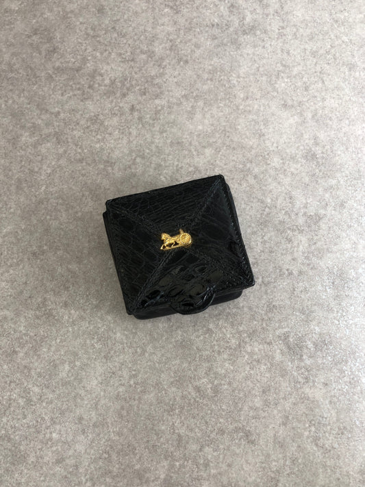 CELINE Horse Carriage Coin Purse Black Vintage xtzphh