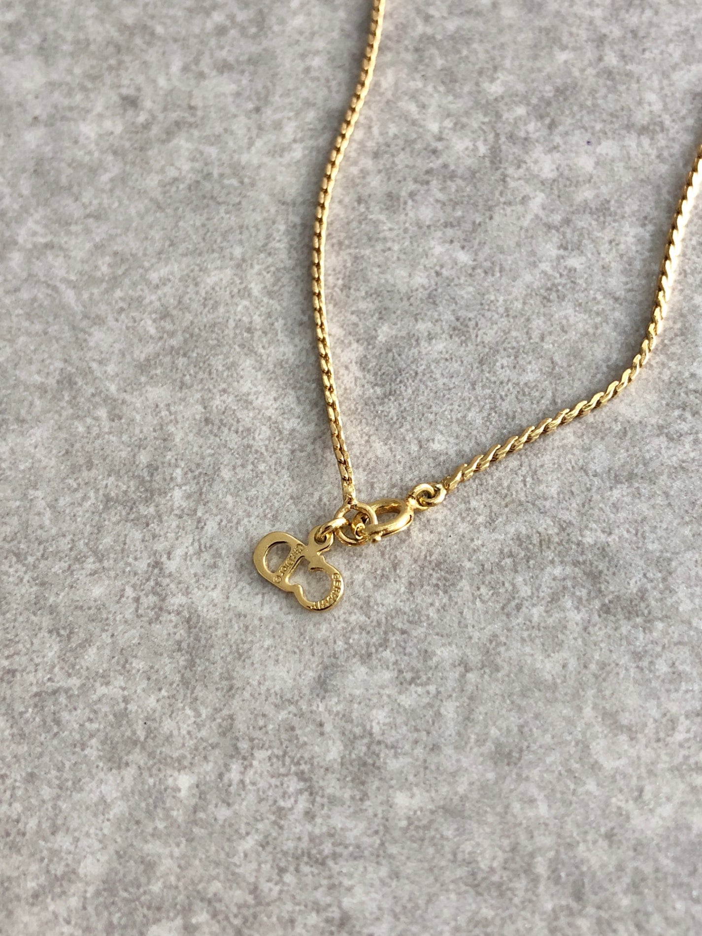Christian Dior Heart Motif Rhinestone Necklace Gold Vintage z4hitf