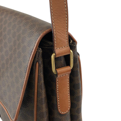 CELINE Macadam Triomphe Shoulder bag Brown Vintage a447fy
