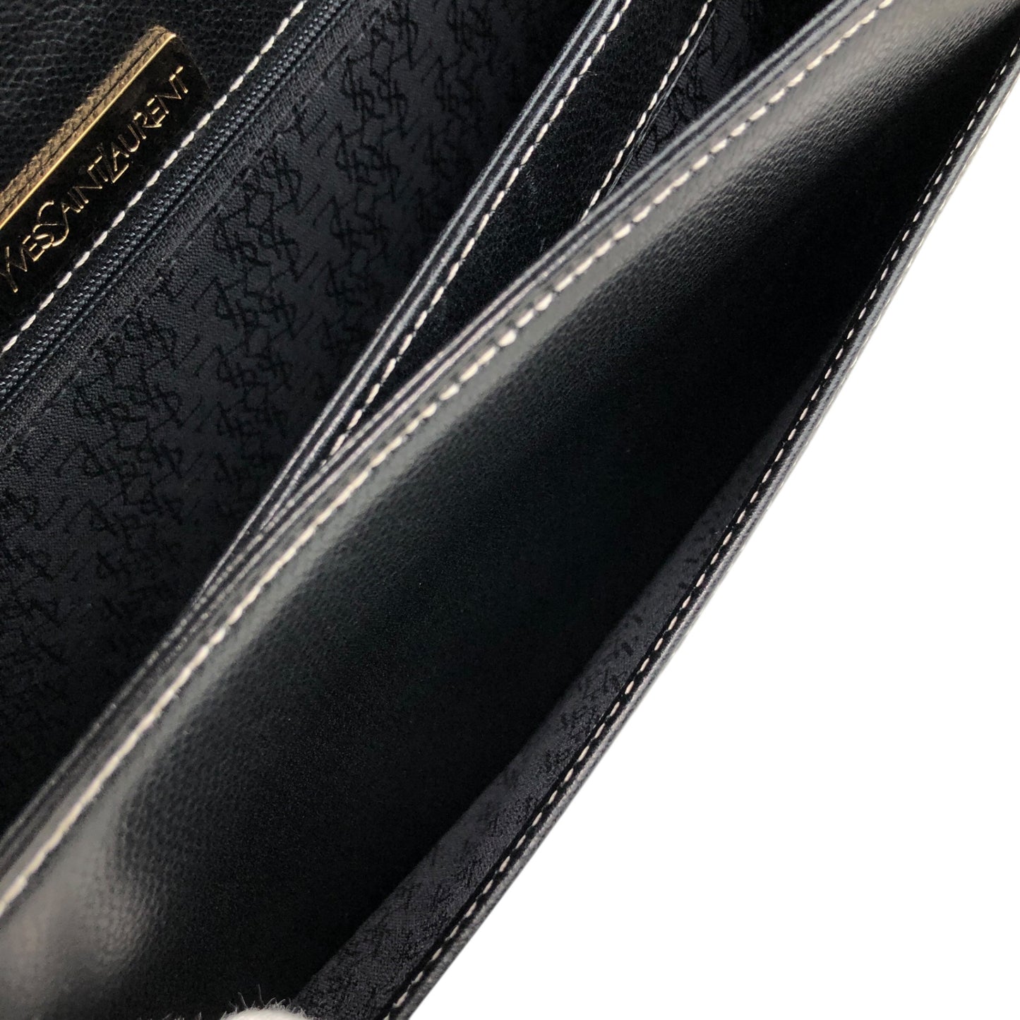 Yves Saint Laurent YSL Logo Shoulder bag Black Vintage wvtdki