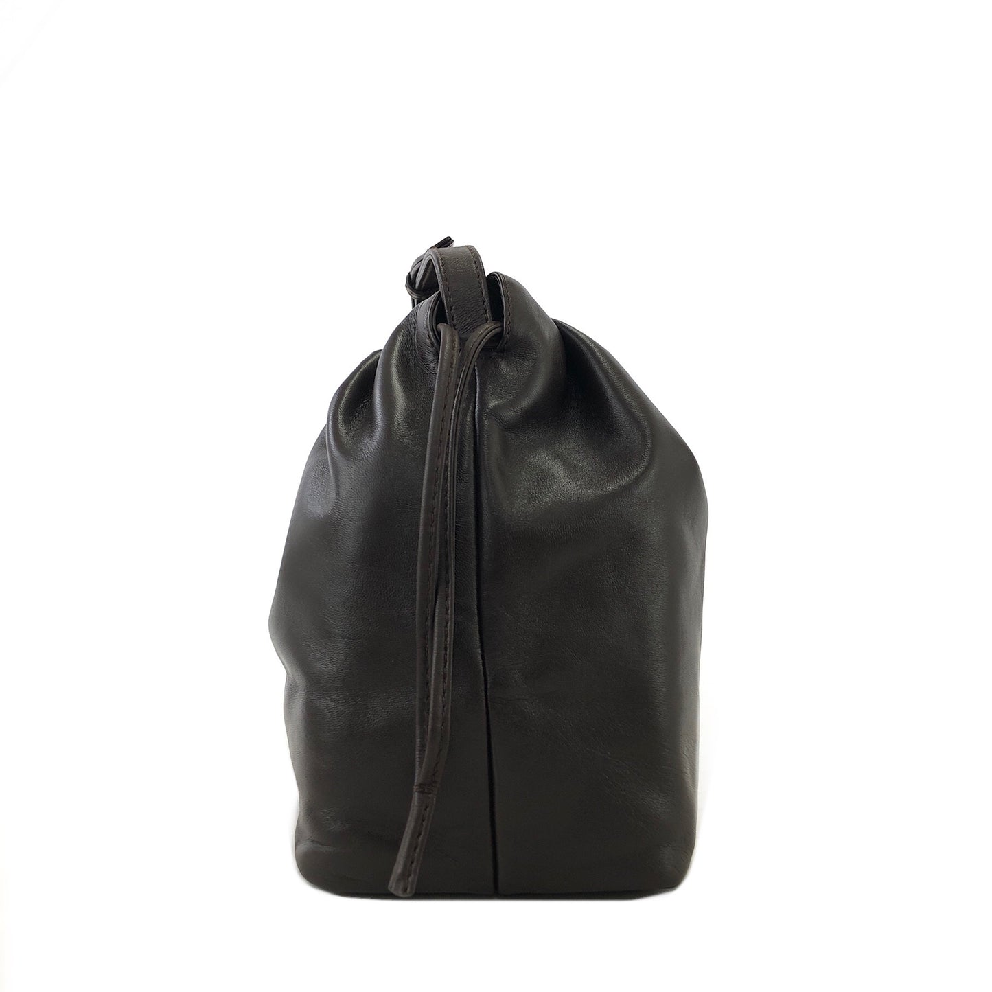 LOEWE Anagram Leather Drawstring Shoulder bag Brown Vintage zam3zr