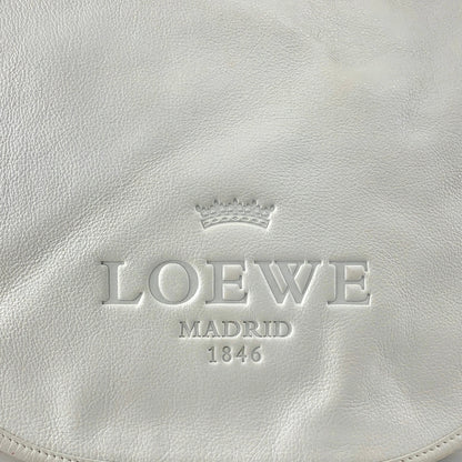 LOEWE Logo Embossed Shoulder bag White Vintage zpjrde