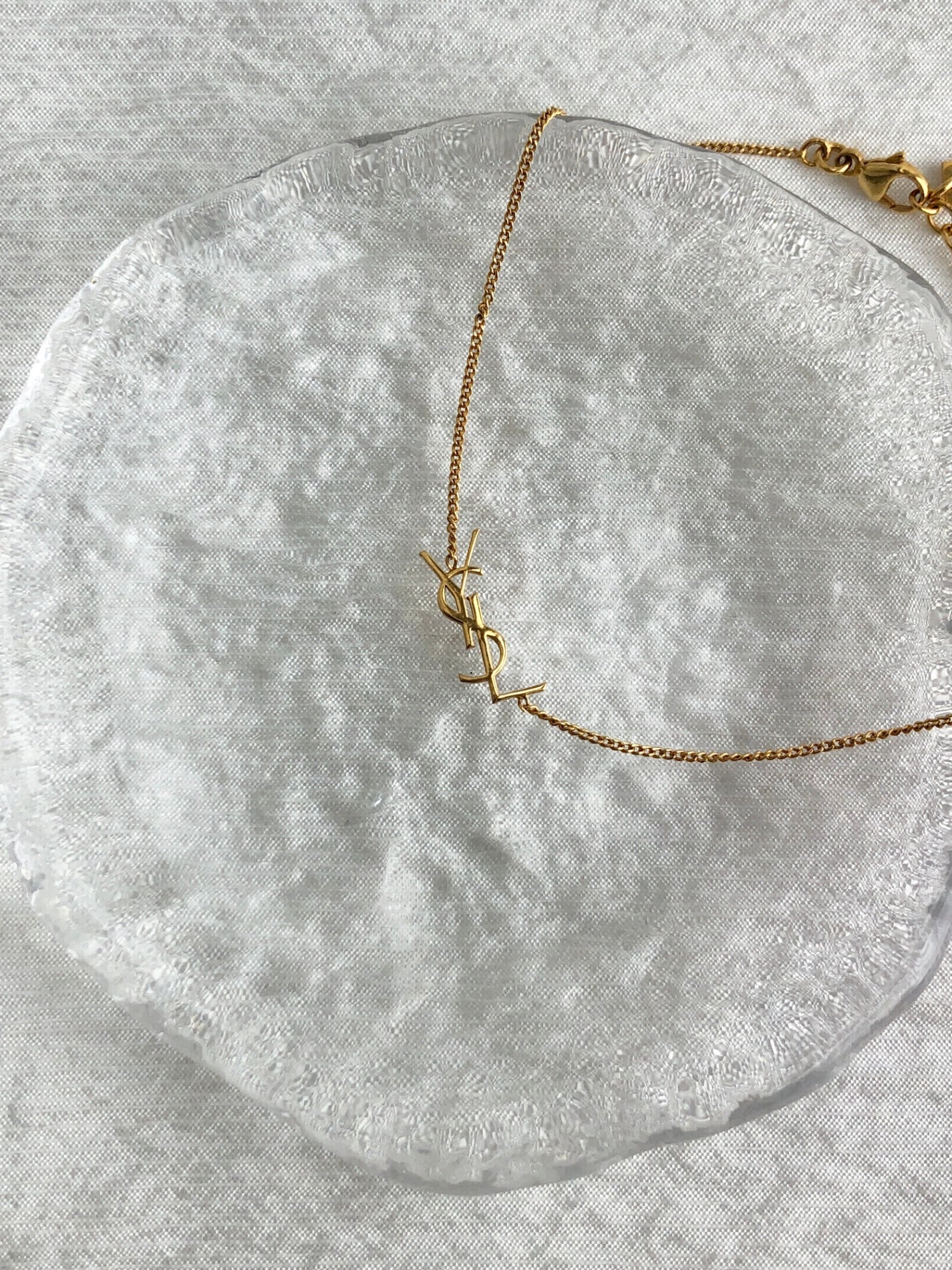 Yves Saint Laurent YSL Logo Motif Bracelet Gold Vintage mtyzfs