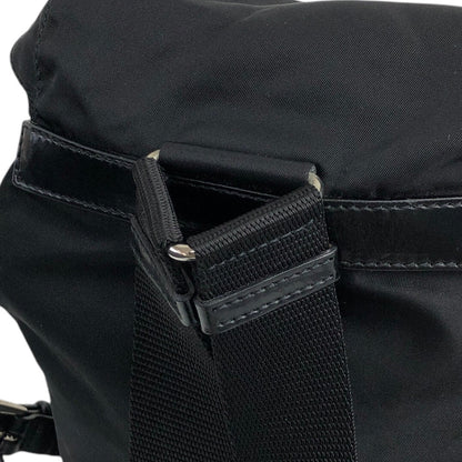 PRADA Triangle Logo Front Pocket Backpack Black Vintage wwwtfy