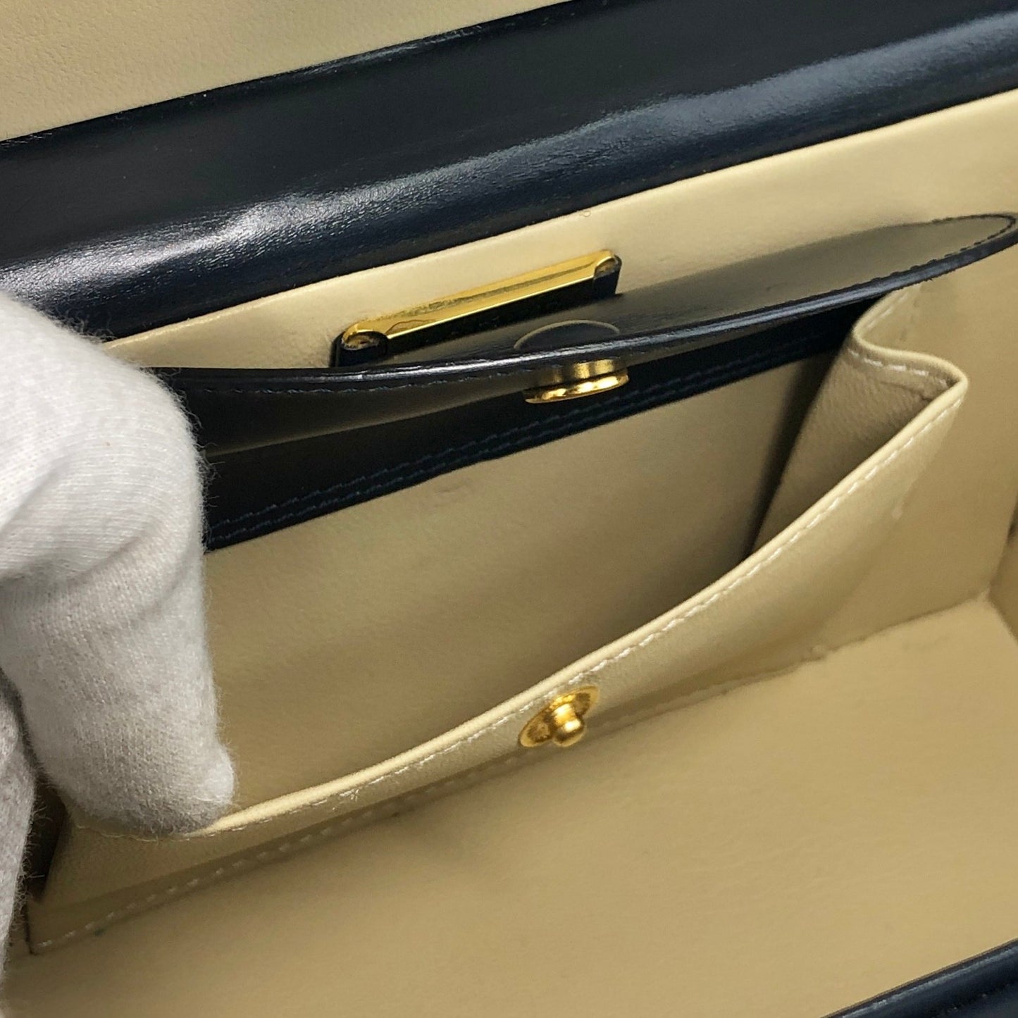 LOEWE Anagram Handbag Vanity bag Navy Vintage kwwgaf