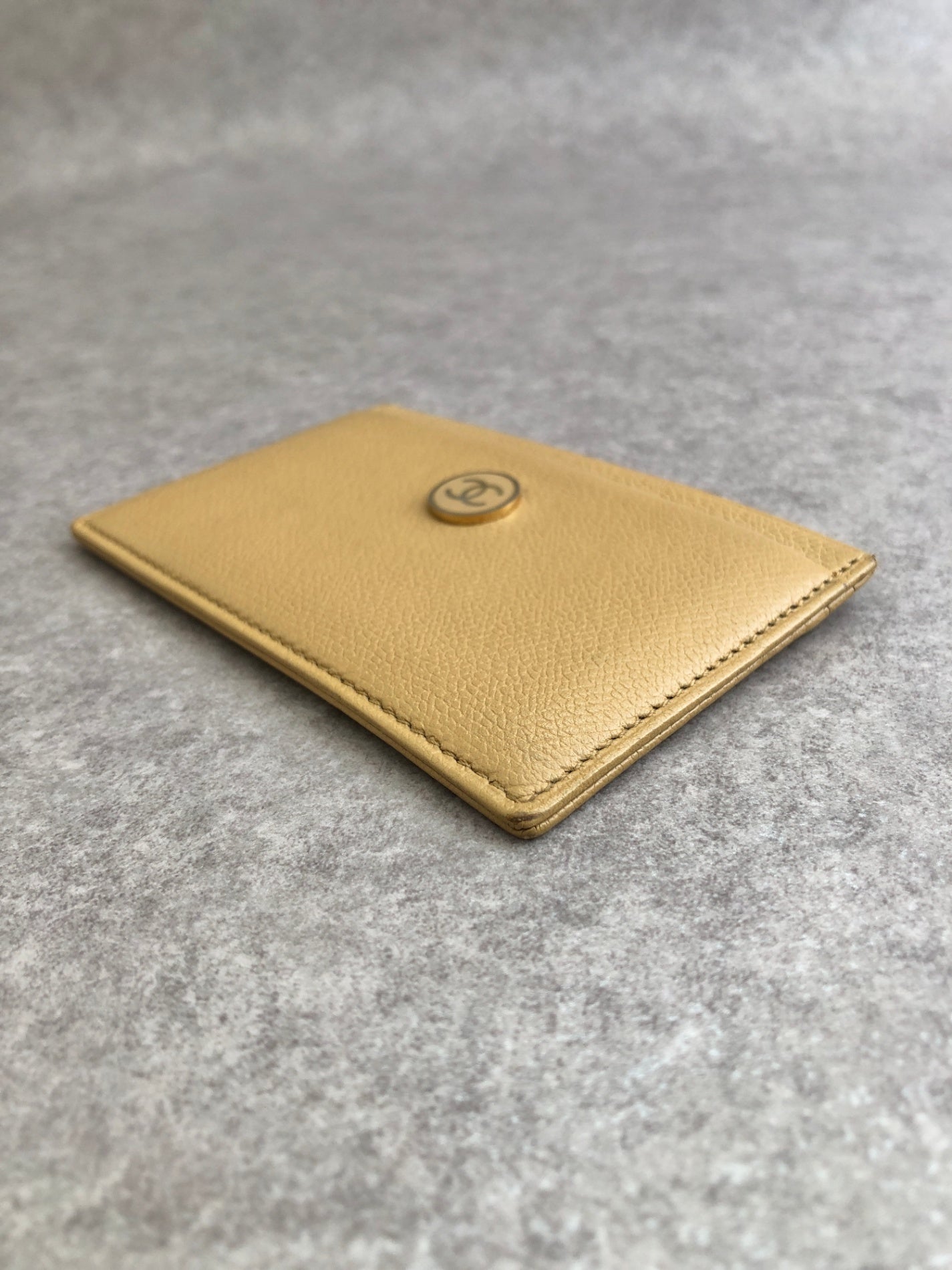CHANEL Card holder Beige Vintage sap6sk