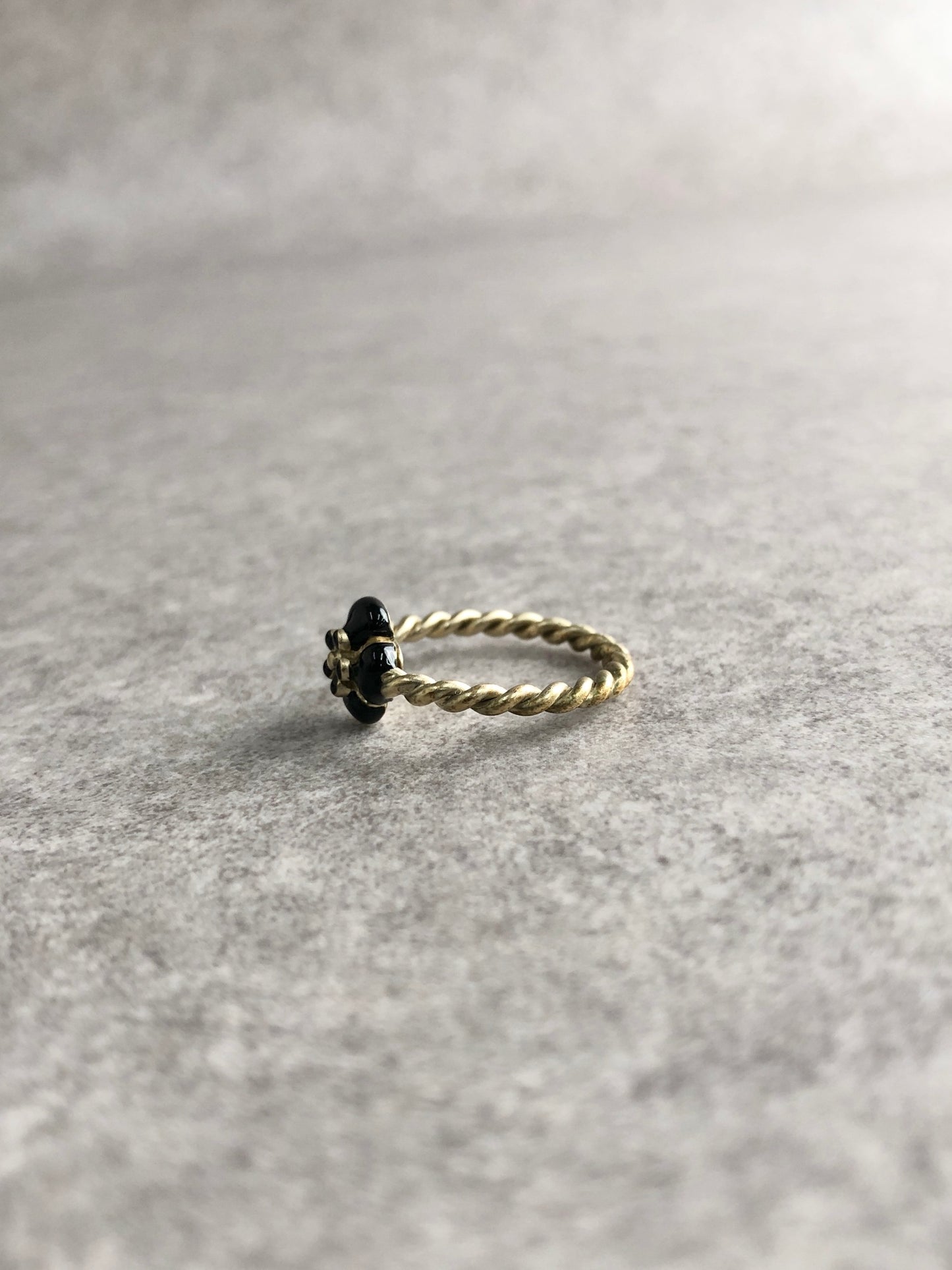CHANEL Camellia Ring Gold Vintage 55upc6