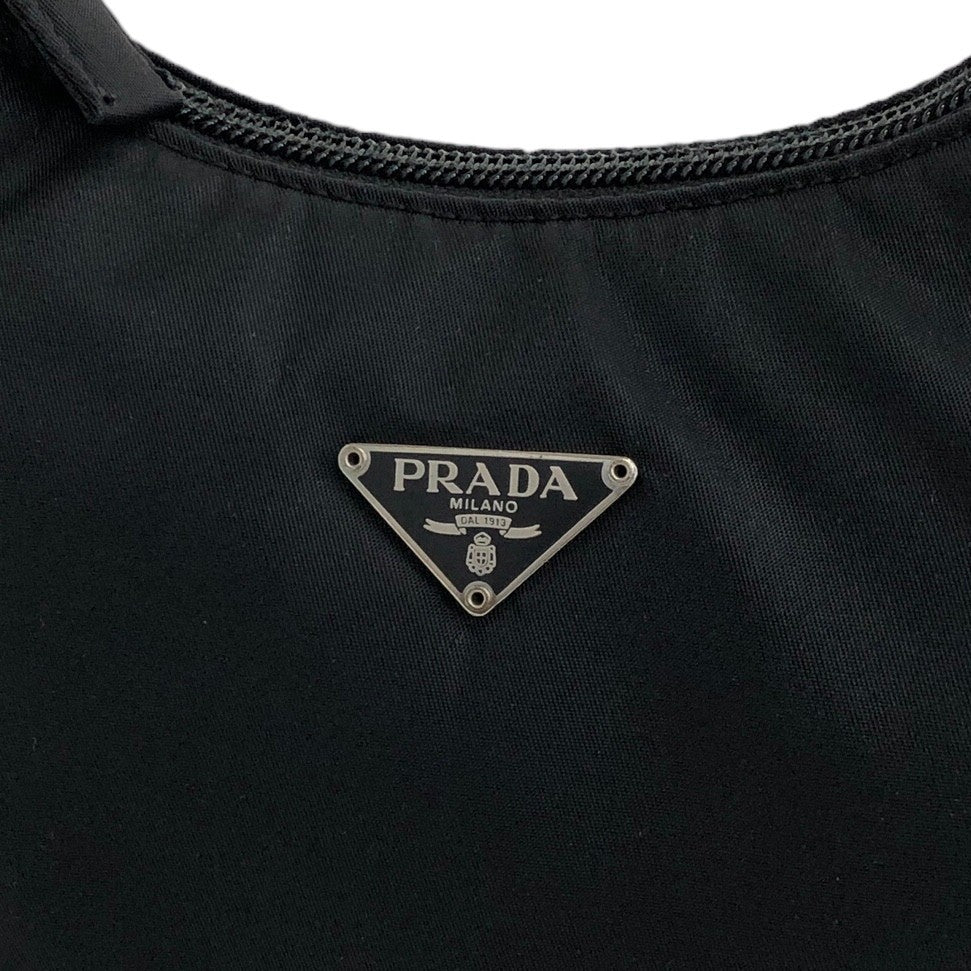 PRADA Triangle Logo Small Handbag Black Vintage bjmjhh