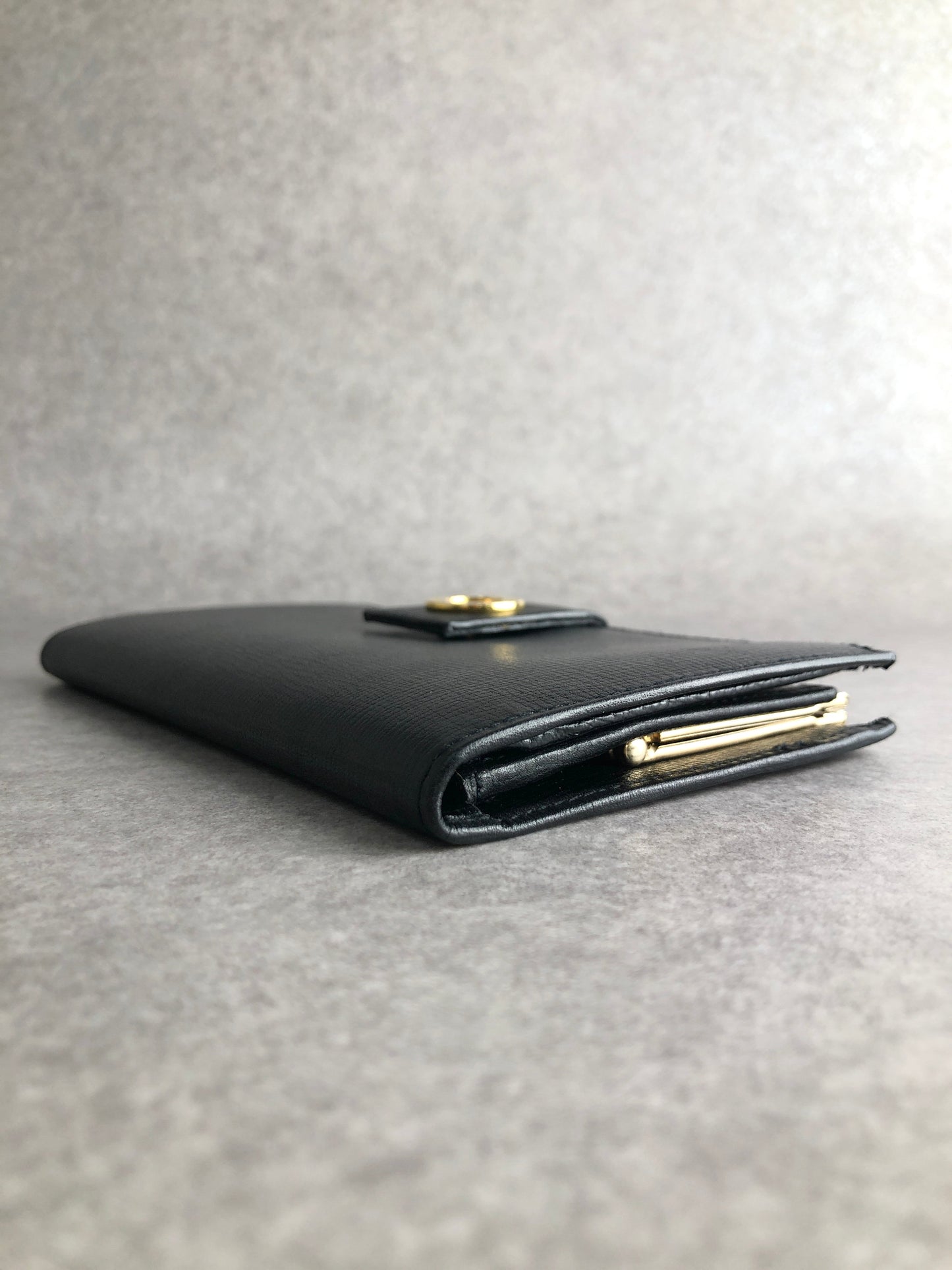 CELINE Circle Long Wallet Black Vintage eb8j2d