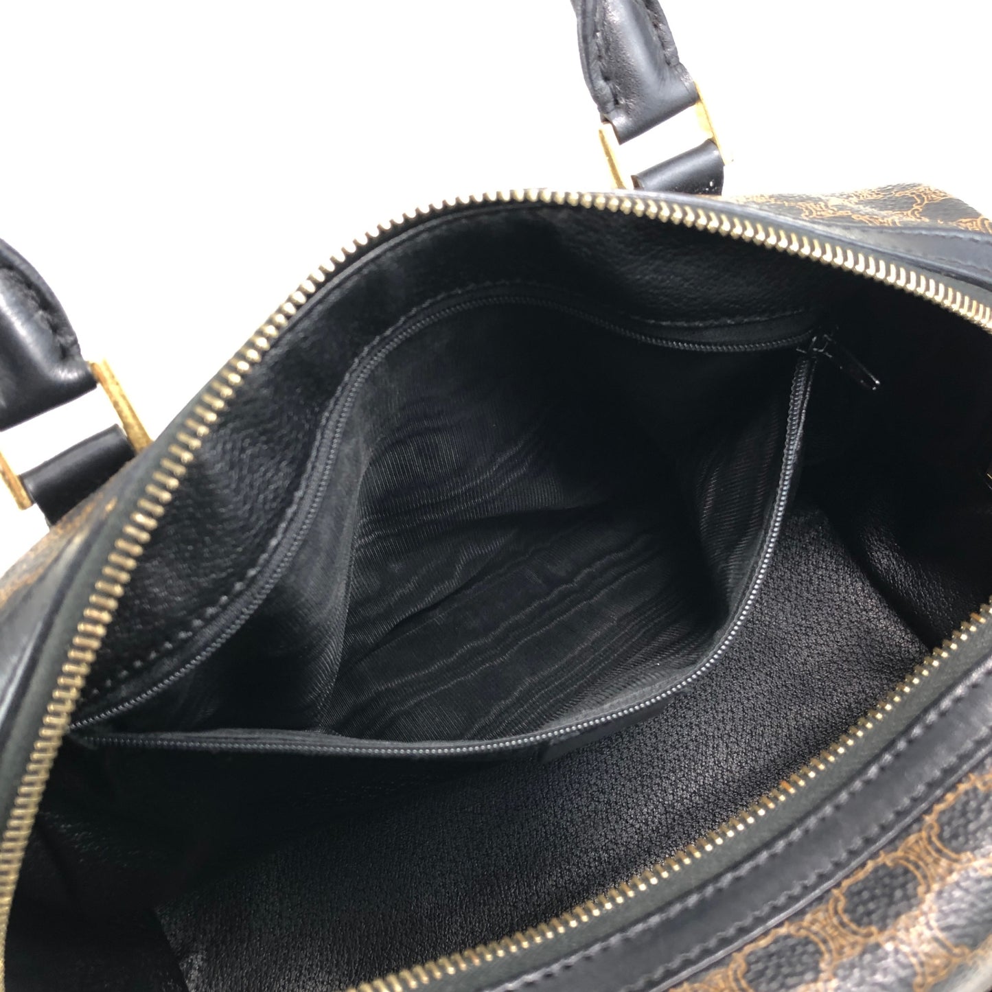 CELINE Macadam Blason Two-way Small Boston bag Shoulder bag Black Vintage d4zwjm