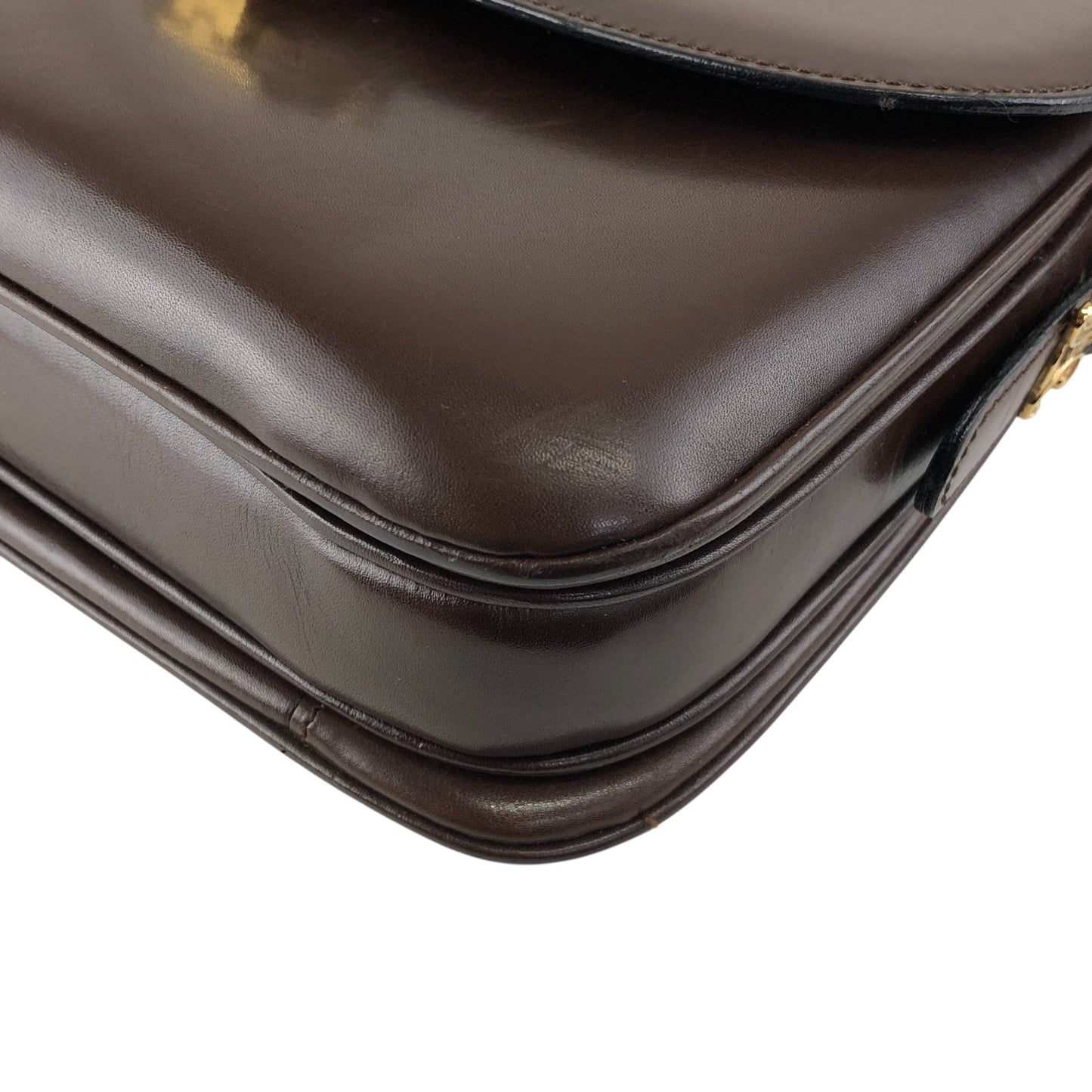 CELINE Triomphe Horse Carriage Shoulder bag Brown Vintage thyd2h