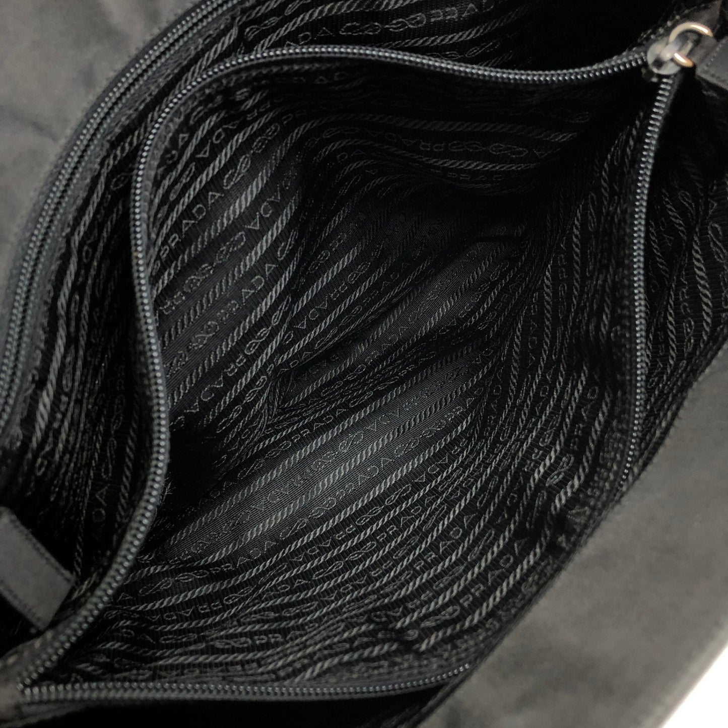 PRADA Triangle Logo Totebag Black Vintage hidgup