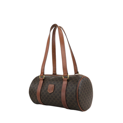 CELINE Macadam Blason Handbag Brown Vintage 4iwnzj