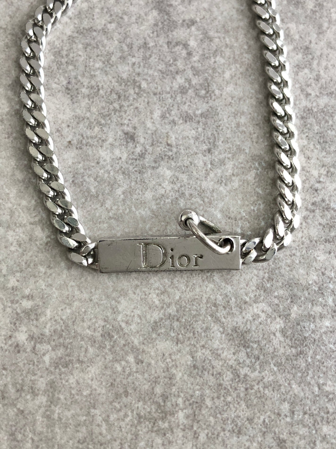 Christian Dior Logo Bracelet Silver Vintage 5ysiv3