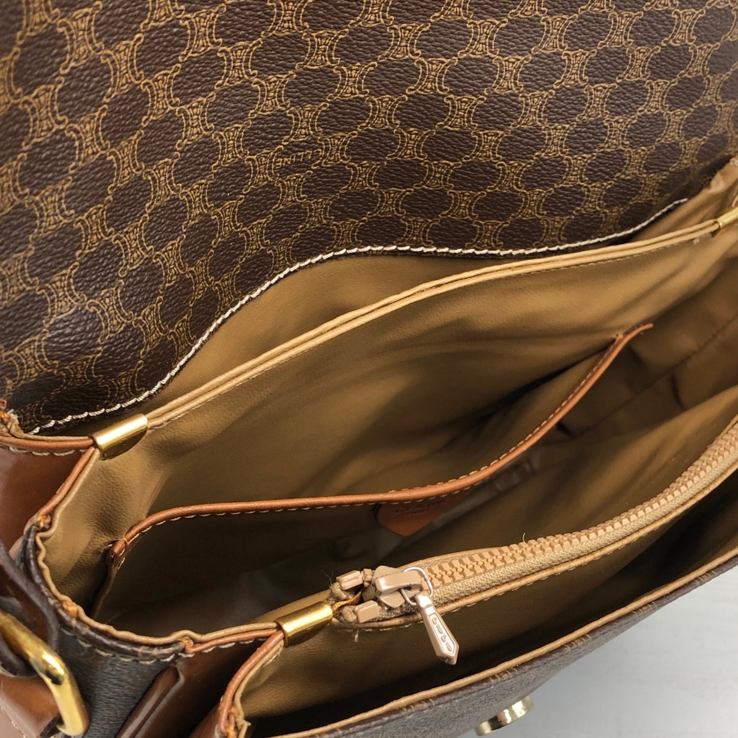 CELINE Macadam Horse Bit Shoulder bag Brown Vintage 3h7y8z