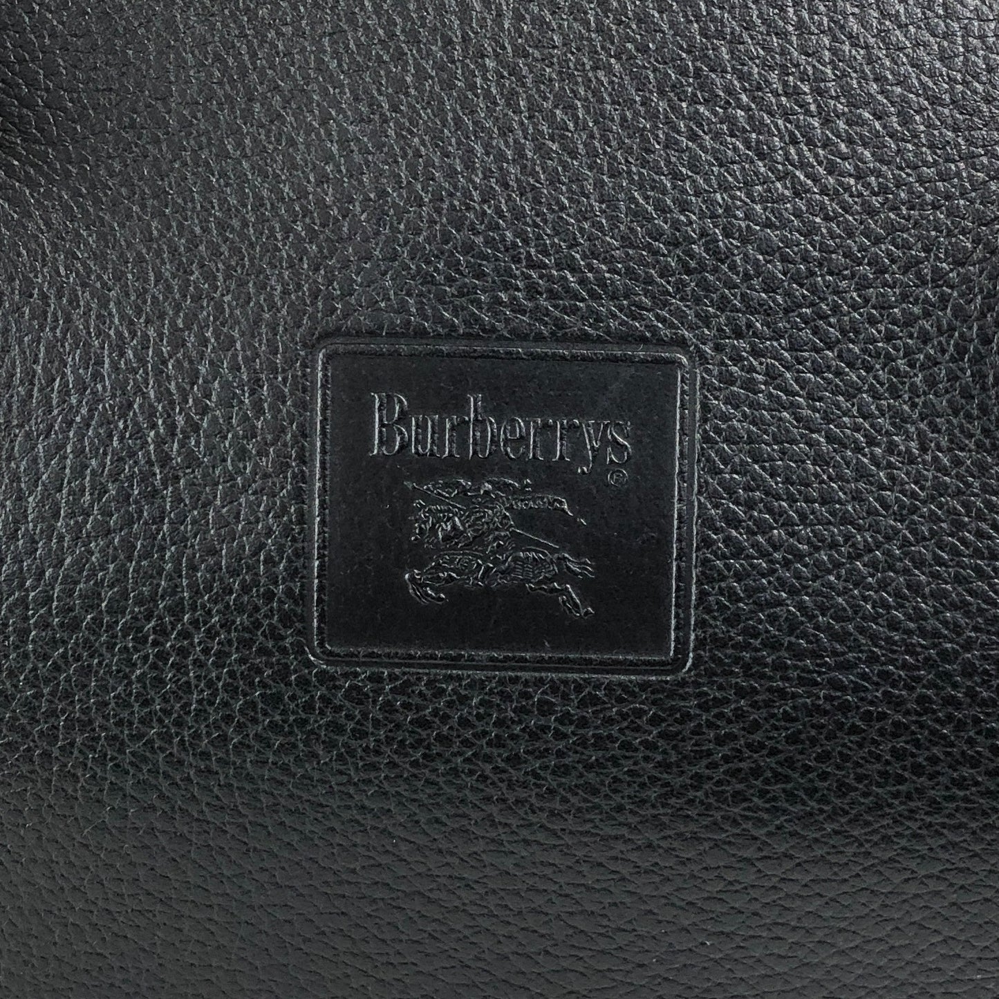 BURBERRY Logo Embossed Small Boston bag Handbag Black Vintage nyp64d