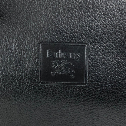 BURBERRY Logo Embossed Small Boston bag Handbag Black Vintage nyp64d