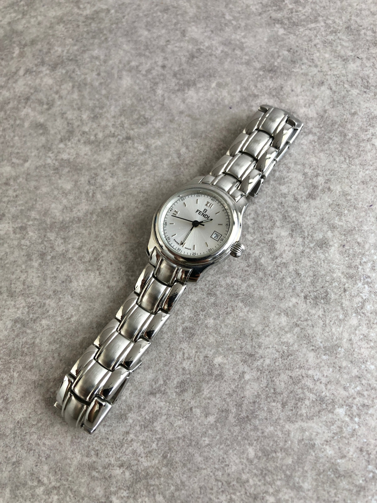 FENDI Quartz Watch Silver 210L Vintage 7n3fw5