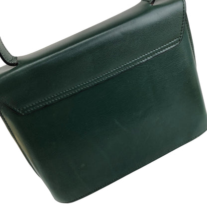 CELINE Gancini Handbag Dark Green Vintage sxajh2