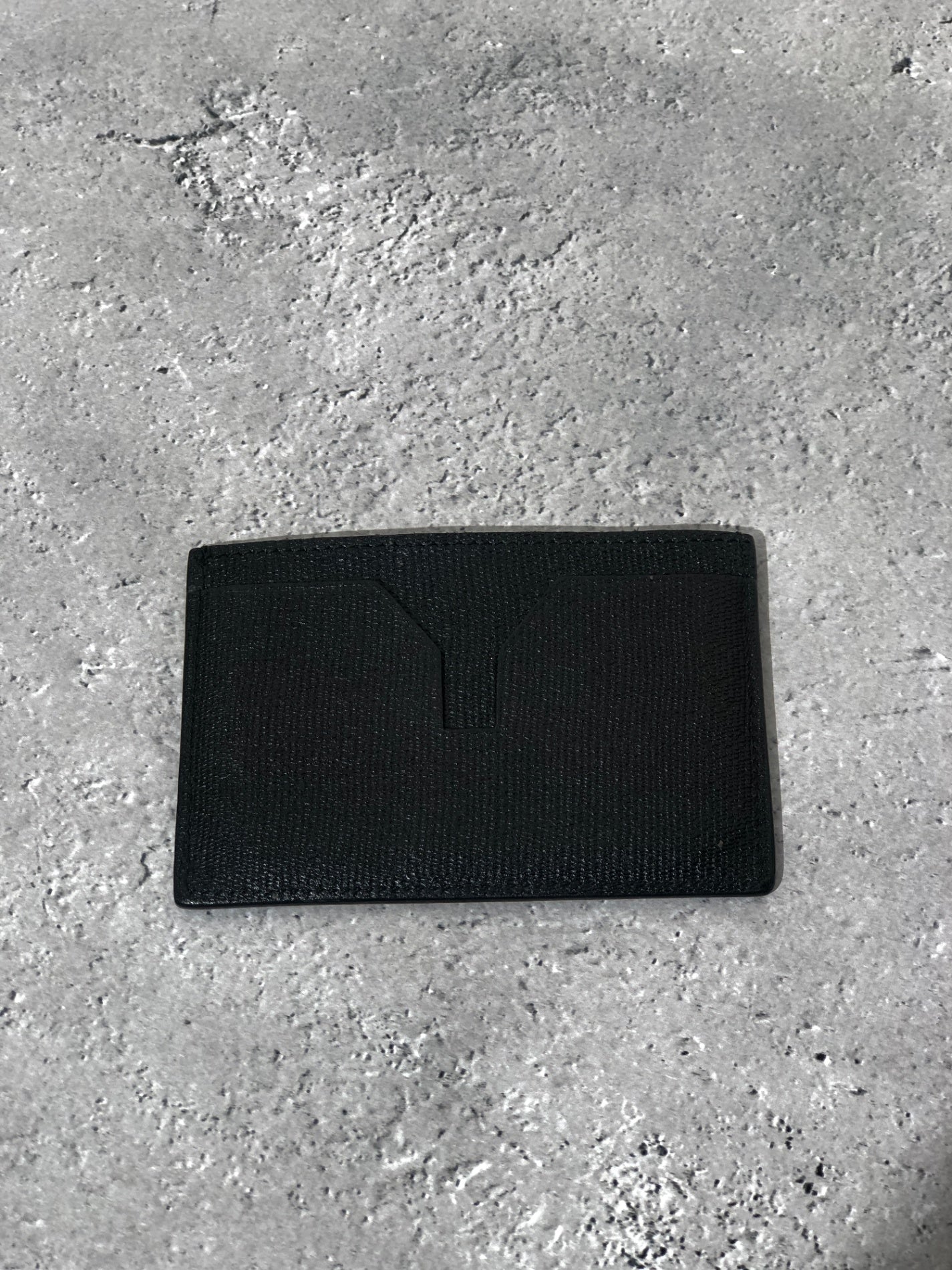 Yves Saint Laurent Leather Card holder Black Vintage 4bm2fd