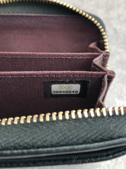CHANEL Coco Mark Coin Purse Black Vintage fputsn