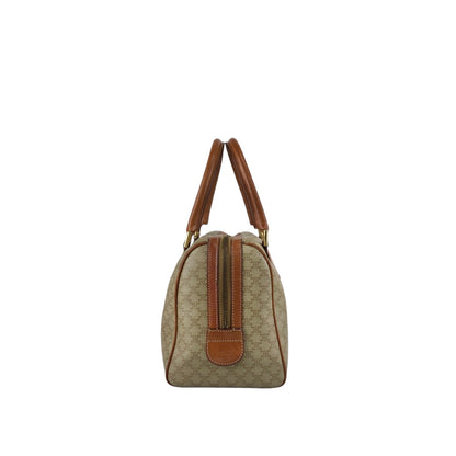 CELINE Macadam Blason Two-way Small Boston bag Shoulder bag Beige Vintage ppn4pg