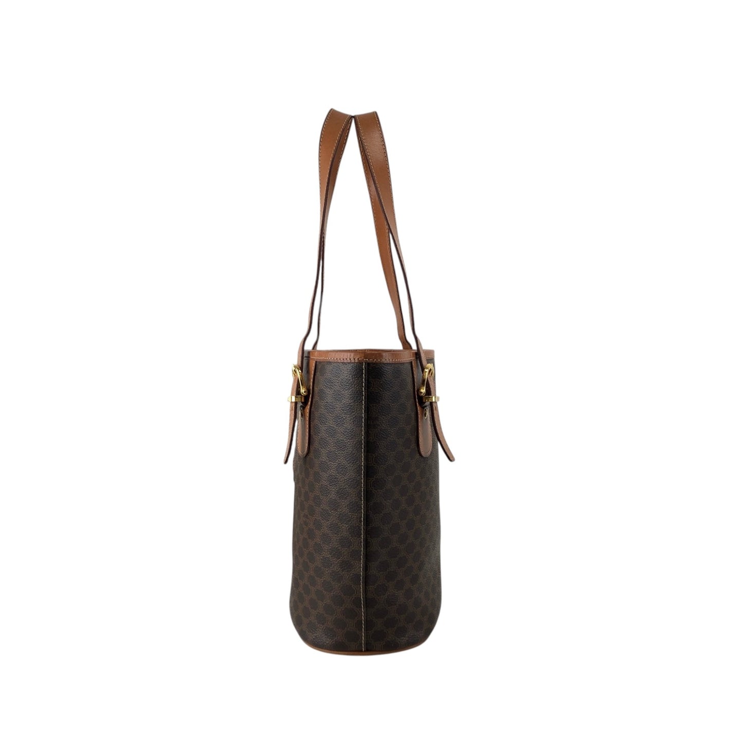CELINE Macadam Blason Handbag Totebag Brown M94 Vintage a5px6p