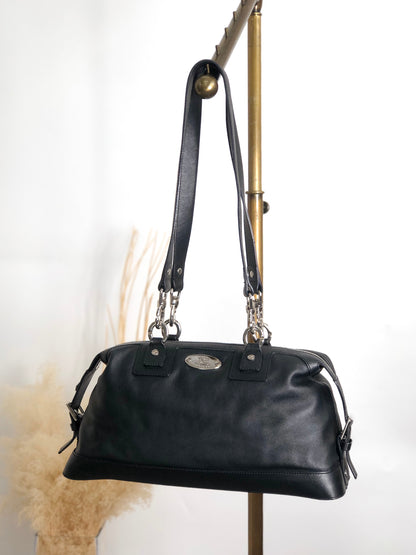 CELINE Blason Shoulder bag Black Vintage ftjas7