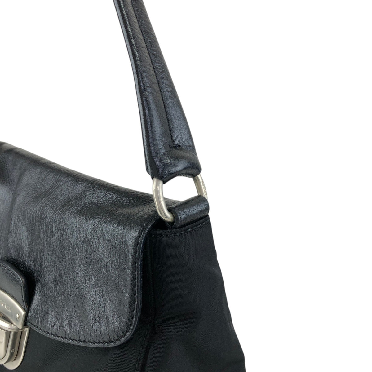 PRADA Push lock Shoulder bag Black Vintage vyves6
