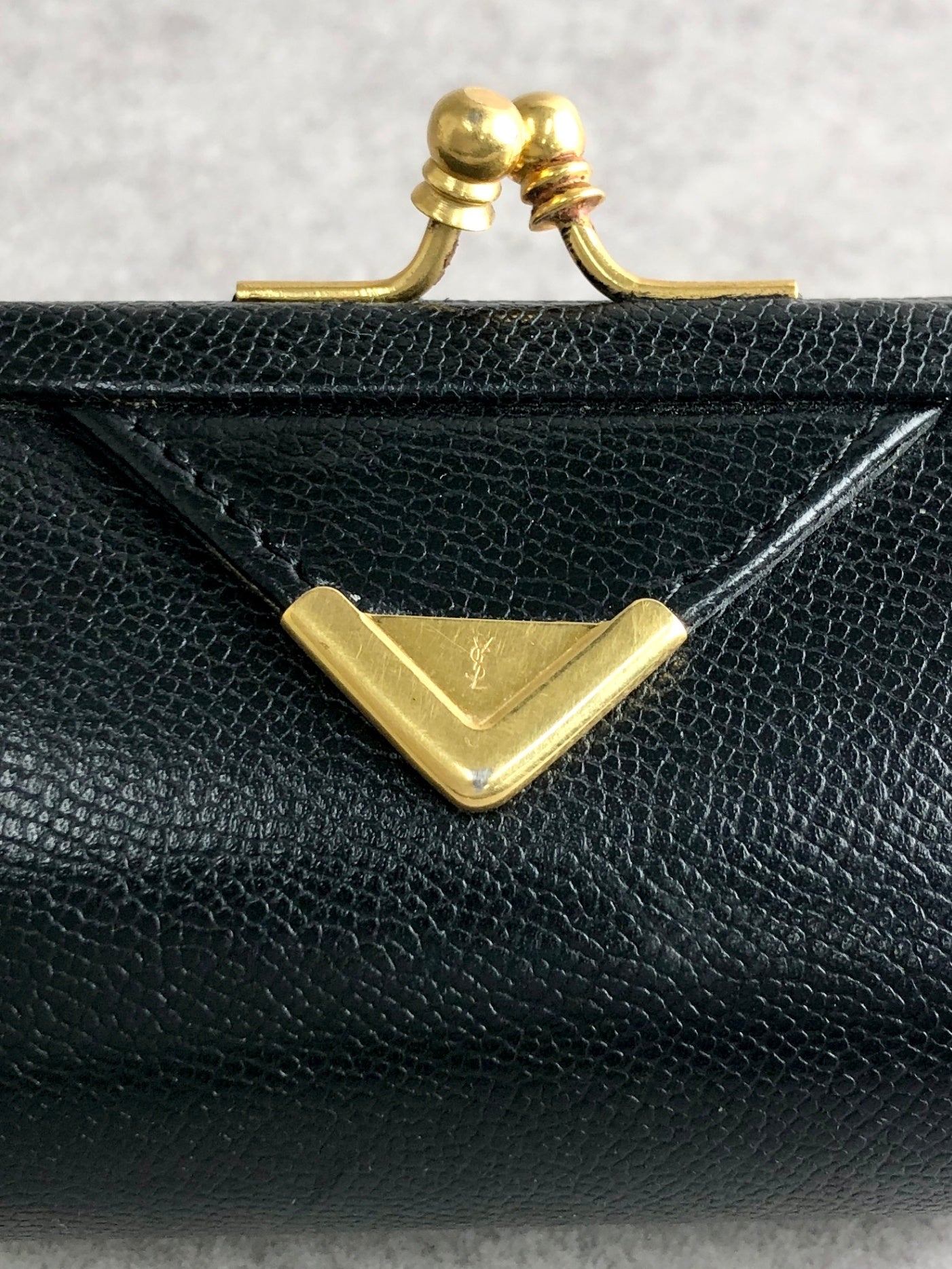 Yves Saint Laurent YSL Logo   Clasp Coin Purse  Vintage tv2cjc