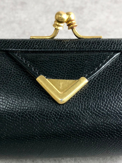 Yves Saint Laurent YSL Logo   Clasp Coin Purse  Vintage tv2cjc