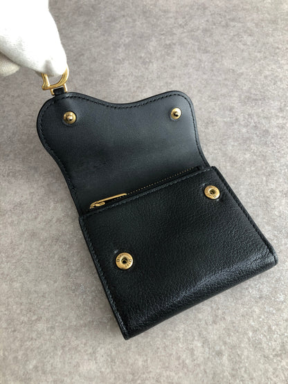 Christian Dior Logo Trifold Wallet Black Vintage 65wdpi