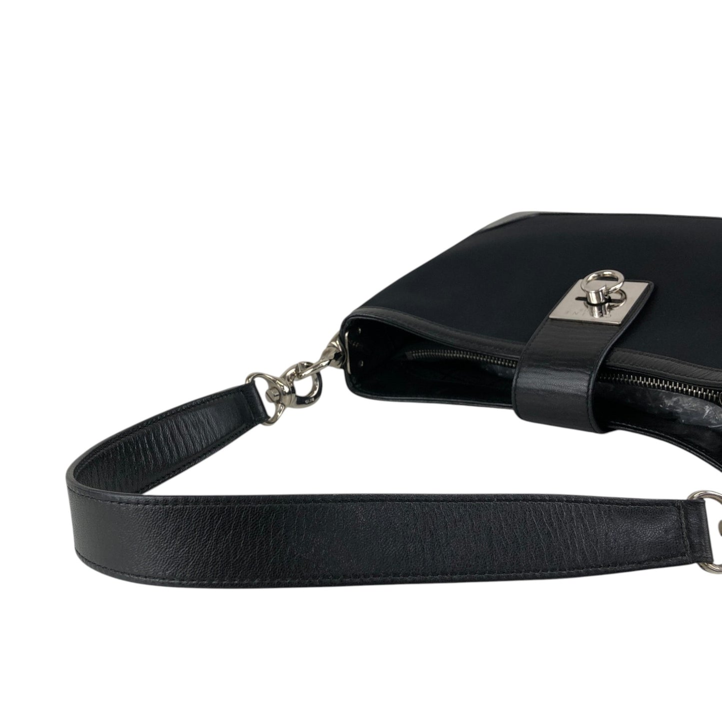 CELINE Gancini Shoulder bag Black Vintage 4cxdup