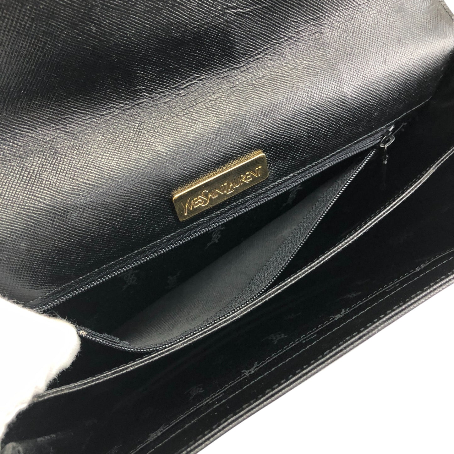Yves Saint Laurent YSL Logo Shoulder bag Black Vintage kua56p