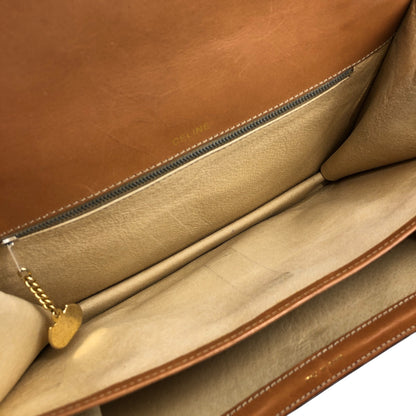 CELINE Macadam Flap Shoulder bag Brown Vintage wagmgy