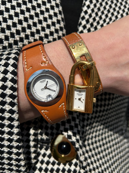 HERMES Watch Brown Vintage m64n6e