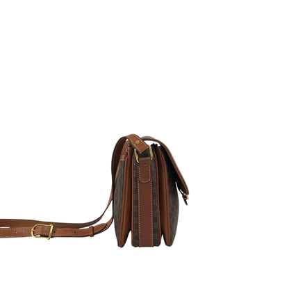 CELINE Macadam Horse Bit Shoulder bag Brown Vintage jcgk27