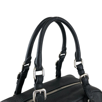 PRADA Logo Embossed Small Boston bag Handbag Black Vintage 6kdc52
